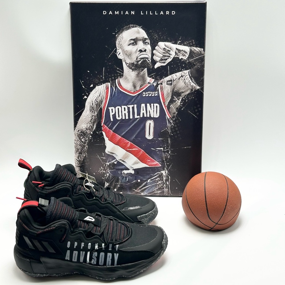 🏀⛹🏽⏰💵⚠️🔴⚫️⚪️adidas - Dame 7 Opponent Advisory Sneakers. - Picture 3 of 16